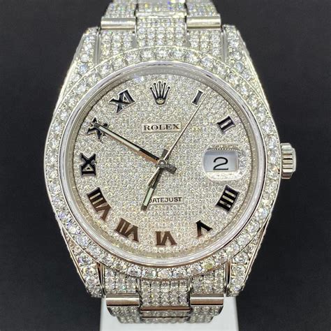 iced rolex datejust 41mm|iced out rolex real.